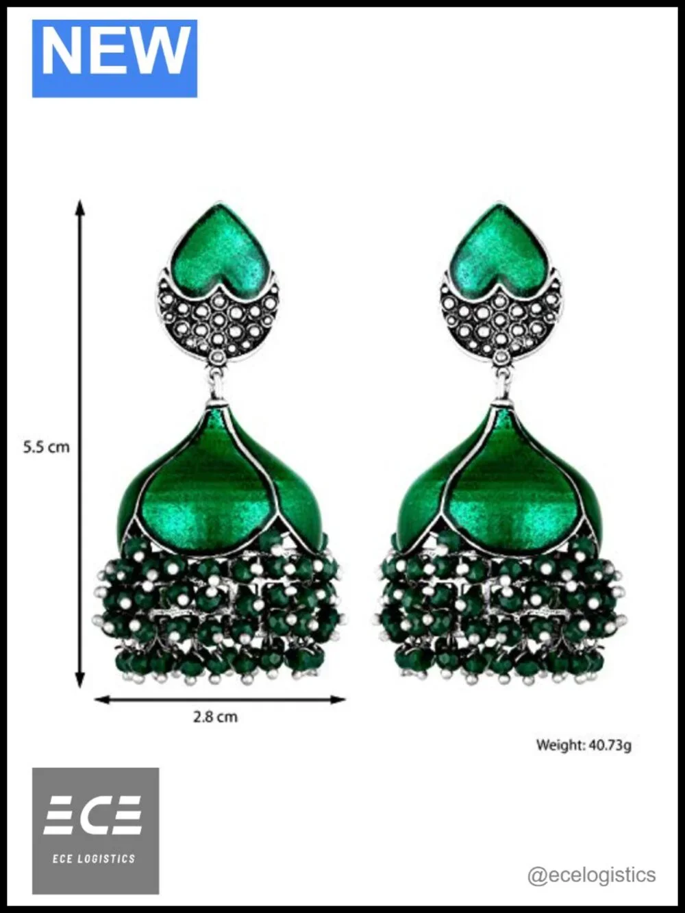 Enamel Jhumki Jhumka Pearl Dangle Earrings Indian Ethnic Wedding Party